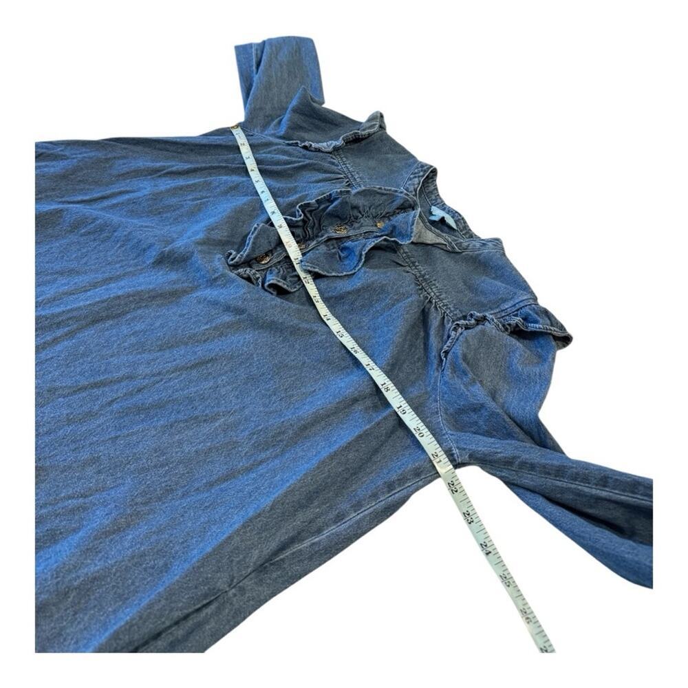 Draper James Blue Ruffle Denim Mini Dress - Picture 9 of 15